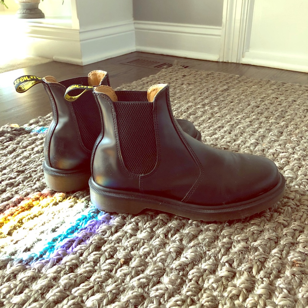 Black vegan leather Doc Marten boots